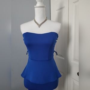 Blue peplum dress